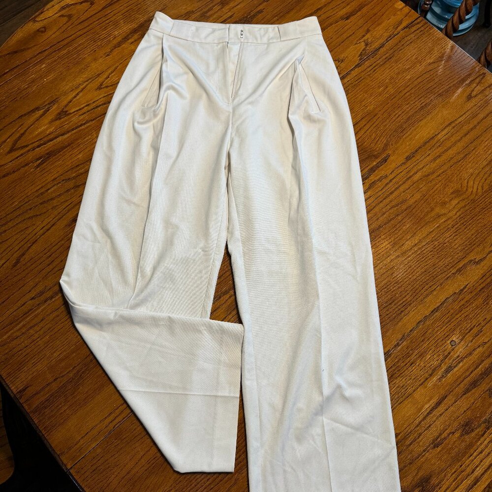 Cream Wide Leg Dress Pants